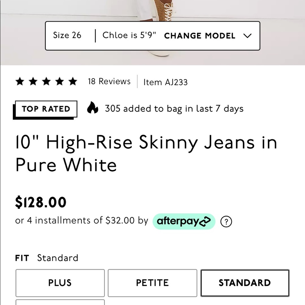 Madewell NWT pure white high rise 10” skinny jeans size 35 regular 28” inseam - Picture 12 of 12